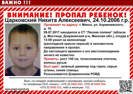 Появились подробности исчезновения 10-летнего мальчика в Дзержинском районе