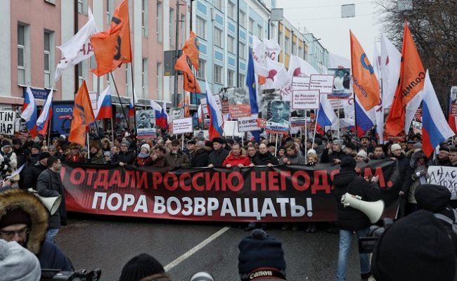 В Москве прошла акция памяти оппозиционера Немцова