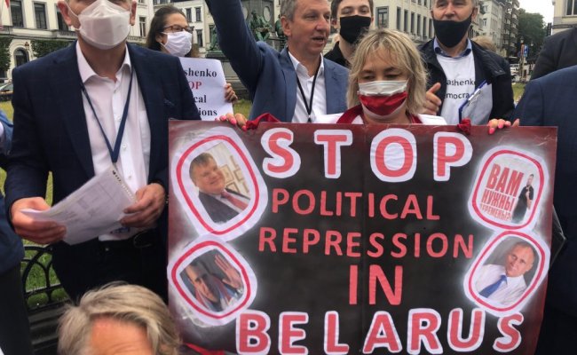 В Бельгии прошла «акция солидарности» с белорусскими политзаключенными