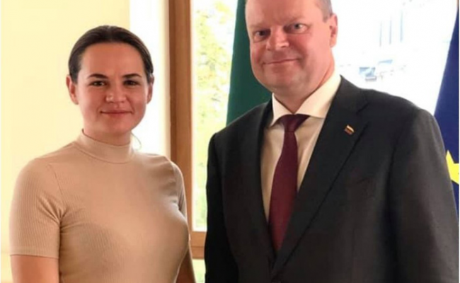 Премьер Литвы пообещал Тихановской «поспособствовать» проведению новых выборов в Беларуси