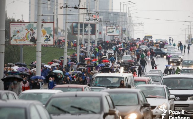 В Минске проходит очередная акция протеста: против применили водометы