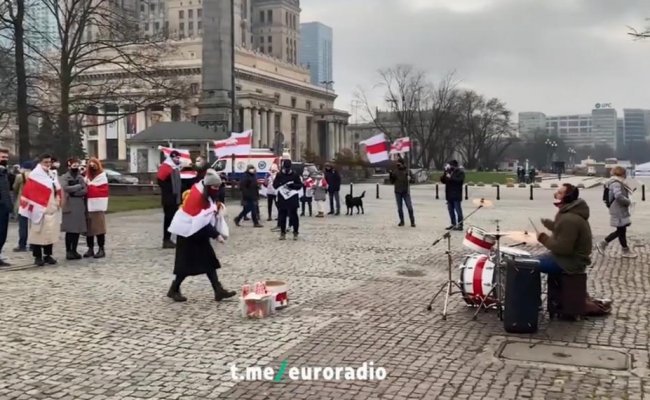 В столицах Украины и Польши прошли «акции солидарности» с белорусами